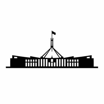 Parliament House Australia Silhouette &ndash; Canberra Landmark Vector Art

