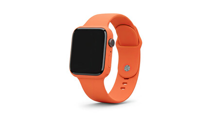 Orange Smartwatch with Black Display.