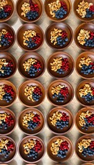 Healthy snack bowls cashew blueberry and currant fruit antioxidant rich superfood diet