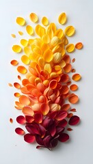 Beautiful floral petals arranged in gradient colors flower petal art photography