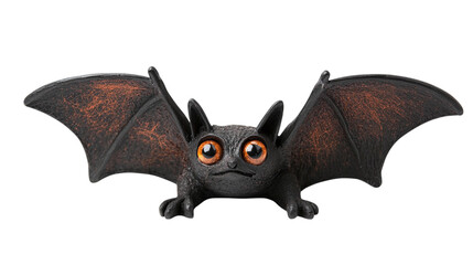 • A Halloween bat decoration with spooky eyes, isolated on white background in HD 