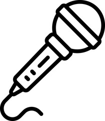 Black mic icon - outline