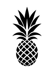 minimalist black silhouette of a pineapple