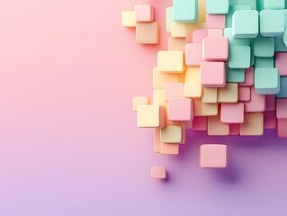 Pastel color cubes background for graphic design and digital art projects download now