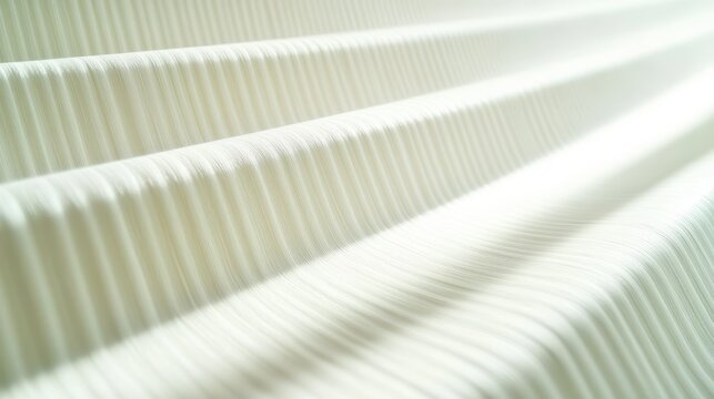 Close-up view of parallel threads in a textile machine.