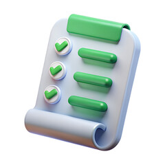 "3D Plastic Document Icon – Business File and Report (Transparent PNG)"

