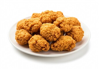 Vegetarian Fried Chicken on a Plate on white background isolated