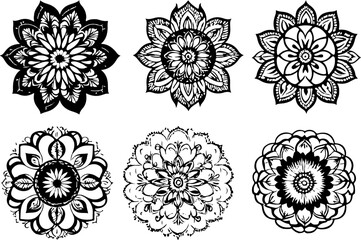 Mandala Stencil Vector Art Set, Decorative Mandala Stencil Design, Circular Mandala Pattern Vector, Abstract Mandala Art Collection, Traditional Mandala Stencil Pack, Floral Mandala Vector Illustratio