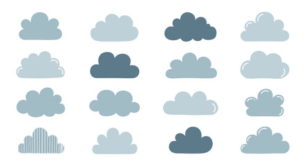 Obraz premium Whimsical Cloud Collection: Vector Graphics for Design