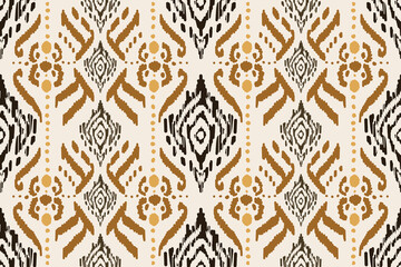 Seamless pattern,  ethnic background, fabric traditional, motif ornament, ikat pattern, seamless geometric, doodles line, geometric and tribal-inspired, freehand drawing design, handmade texttile.