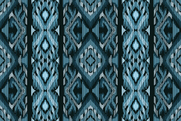 Seamless pattern,  ethnic background, fabric traditional, motif ornament, ikat pattern, seamless geometric, doodles line, geometric and tribal-inspired, freehand drawing design, handmade texttile.