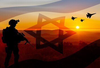 Conceptual image of war between Israel and her enemies