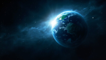Earth from Space, Planet Earth in Space, Astronomical View of Earth

