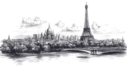 Travel sketches featuring iconic landmarks, local scenery, and journey moments captured in expressive line drawings for travel journals, blogs, or tourism visual content.