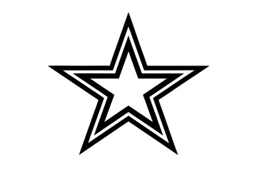 Vector art of silhouette of red star on black