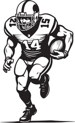 American football,  sports illustration, running  vector bundle