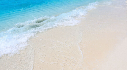 Summer  beach with seascape for summer vacation concept As Sea aerial surf wave ,amazing tropical...