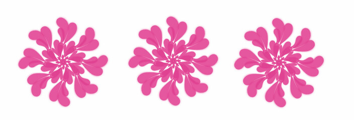 Pink flower's pattern isolated on white background 