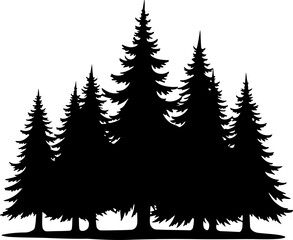 Obraz premium tree silhouettes, black tree vector