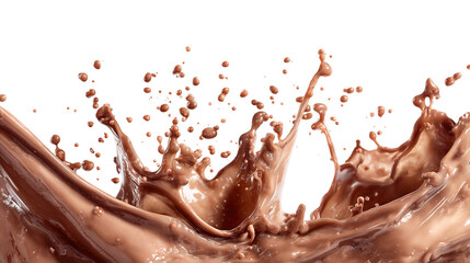 Fototapeta premium Chocolate milk pour and splash