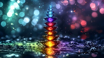 Chakra energy and metaphysical balance concept