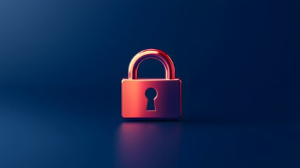 Closed red padlock representing data security and protection