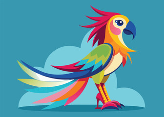 Fashion Parrot in High Heels Chic Vector Bird with Bold Stilettos or Pumps Modern Flat Style 