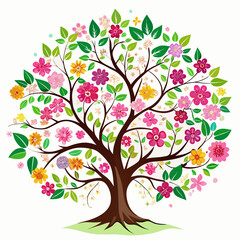 Fototapeta premium abstract tree with flowers