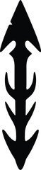 Tribal Arrowhead Spear Black Vertical Design Element