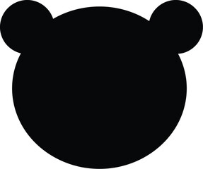 Adorable Black Bear Face Icon Cute Animal Head