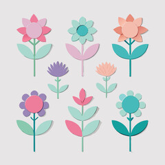 seamless pattern with pink flowers