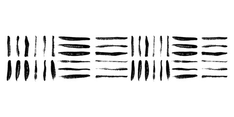 Set of wavy horizontal lines. Marker hand-drawn line border set and scribble design elements. Lines hand drawn paint brush stroke.
