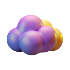Abstract Cloud Shape Representing Data Storage and Computing on Transparent Background