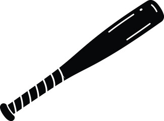 Classic Black Baseball Bat Sports Equipment Silhouette