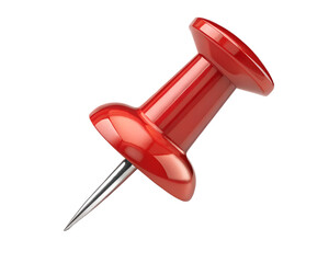 Bright Red Thumbtacks Pushpins Isolated on Transparent Background PNG