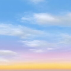 Obraz premium Candy sunset gradient with warm yellow to sky blue fades, accented by a soft ambient light overlay, modern composition for cosmetic ads