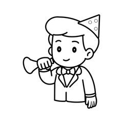 Happy people characters celebrating New Year