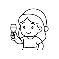 Happy people characters celebrating New Year