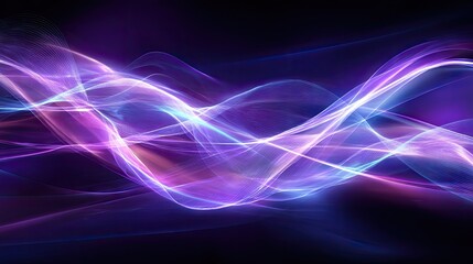 Fototapeta premium Abstract design with flowing lines of vibrant purple and blue light.