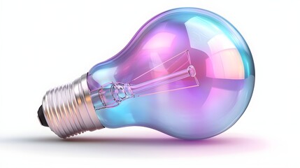 Iridescent gradient light bulb with holographic effect