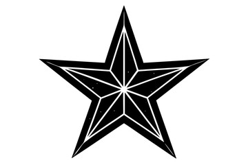 Vector art of silhouette of  silver star isolated on white background