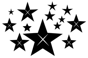 Vector art of silhouette of stars and stripes icon set 
