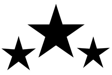 Obraz premium Vector art of silhouette of black and white three stars