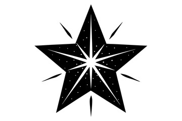 Obraz premium Vector art of silhouette of silver star on white background