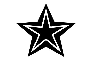 Obraz premium Vector art of silhouette of silver star on white background