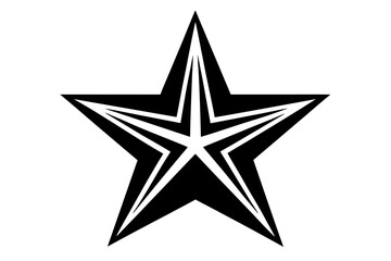 Obraz premium Vector art of silhouette of black and white Christmas star icon 