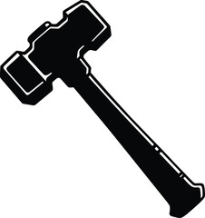Heavy Sledgehammer Tool Silhouette Construction
