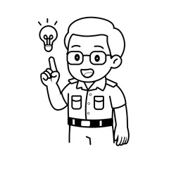 cartoon thai teacher illustration