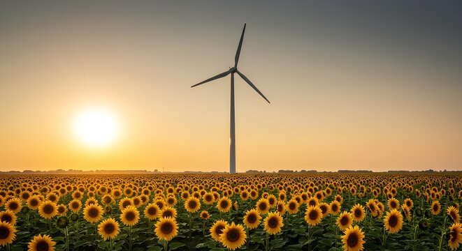 wind turbine in the field for green energy and electricity. wind turbine farm for renewable energy visuals, green energy transition concepts, and environmental aware