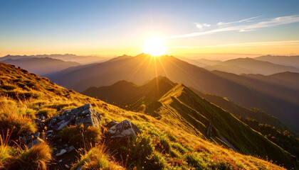 Golden Sunrise Mountain Peak.